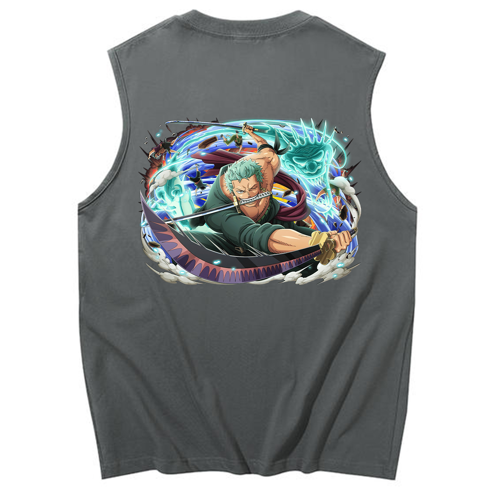 ワンピース ロロノア・ゾロ ONE PIECE Roronoa Zoro コットン100％タンクトップ（背面プリント）